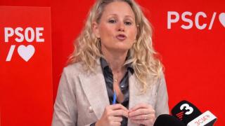 La portavoz del PSOE; Montse Mínguez, este sábado en Lérida.