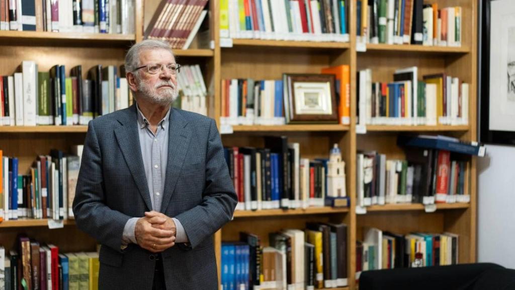 El expresidente de la Junta de Extremadura Juan Carlos Rodríguez Ibarra, durante la entrevista con EL ESPAÑOL.
