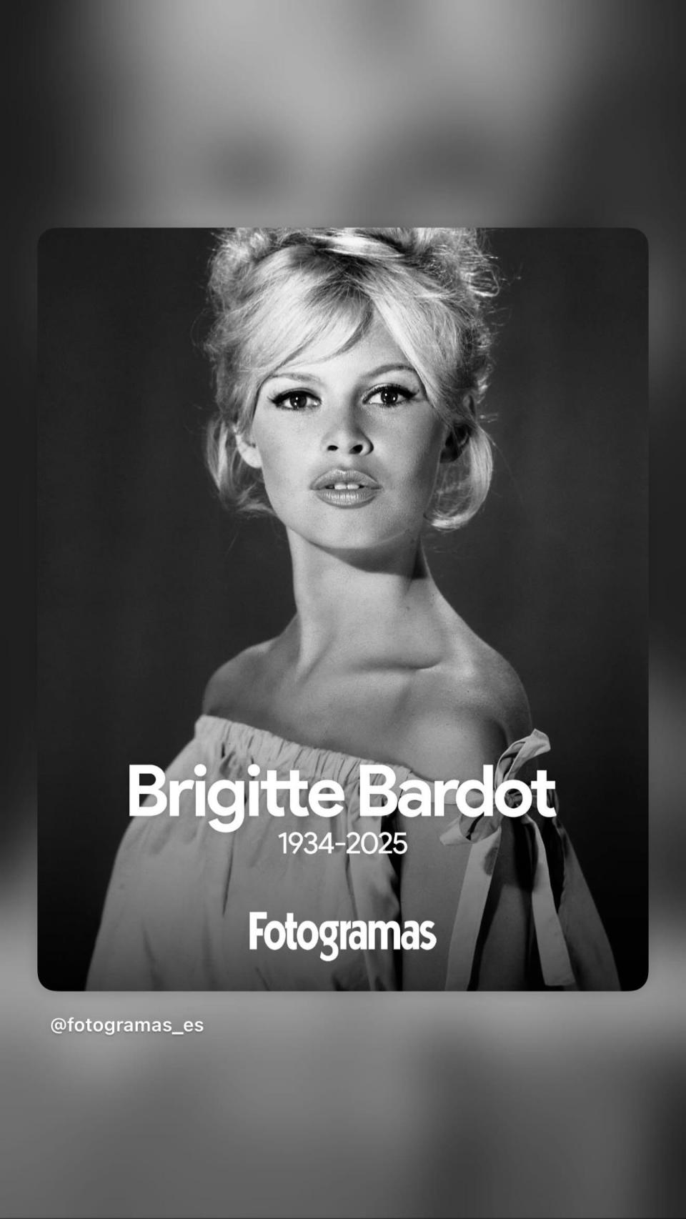 La despedida de Pablo Alborán a Brigitte Bardot en Instagram.