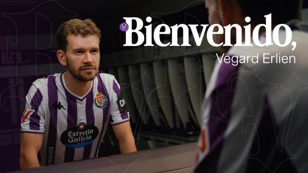 Vegard Erlien con la camiseta del Real Valladolid.