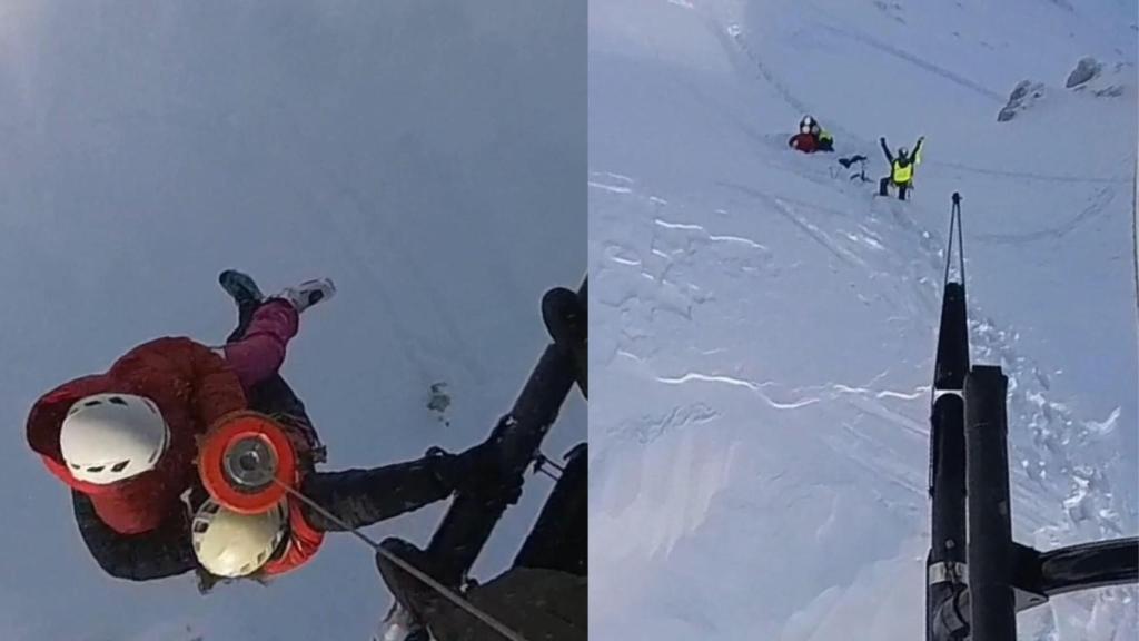 Rescate de la esquiadora.