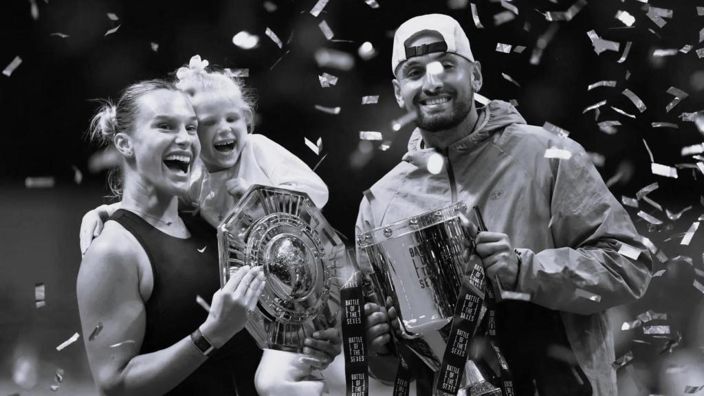 Aryna Sabalenka y Nick Kyrgios, este domingo tras el partido.