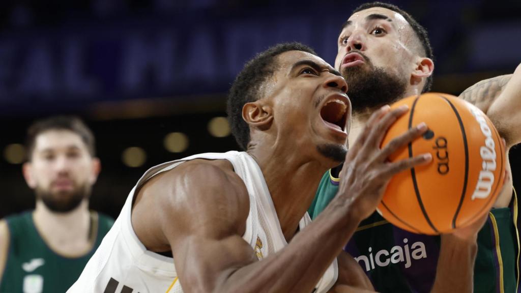 Théo Maledon, during the match between Real Madrid and Unicaja.