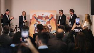 Andrés Iniesta, durante la presentación oficial del NSN Cycling Team.