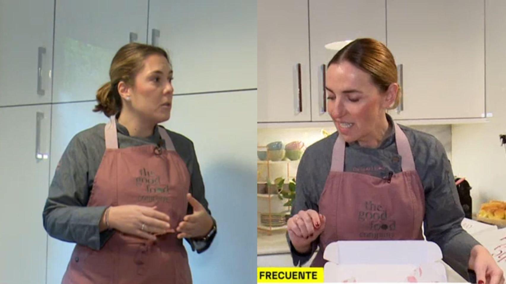 Montaje con una imagen de Catalina y Patricia, dueñas de un catering.