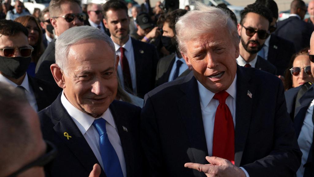 El presidente de Estados Unidos, Donald Trump, junto al primer ministro israelí, Benjamin Netanyahu