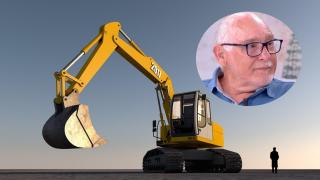 Montaje de Ángel Martín con una excavadora (Pixabay).