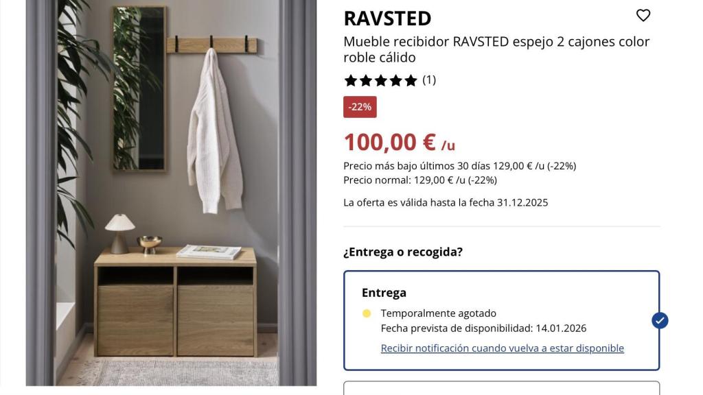 Mueble recibidor Ravsted.