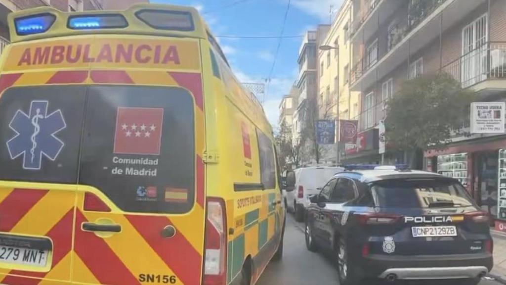 El 112 y la Policía Nacional en Usera.