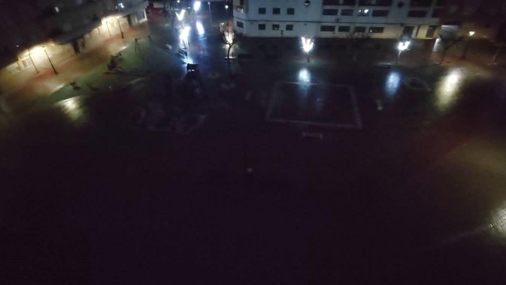 Plaza de Albacete sin luz.