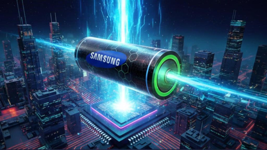 Ilustración de una batería de Samsung creada con IA