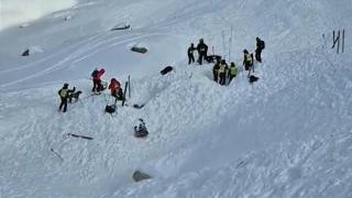 Imagen del recate con tres fallecidos en un alud en Panticosa