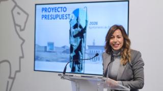 Natalia Chueca en la presentación del presupuesto de Zaragoza.