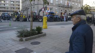 Tractores en el centro de Ourense para protestar contra el acuerdo de la UE con Mercosur