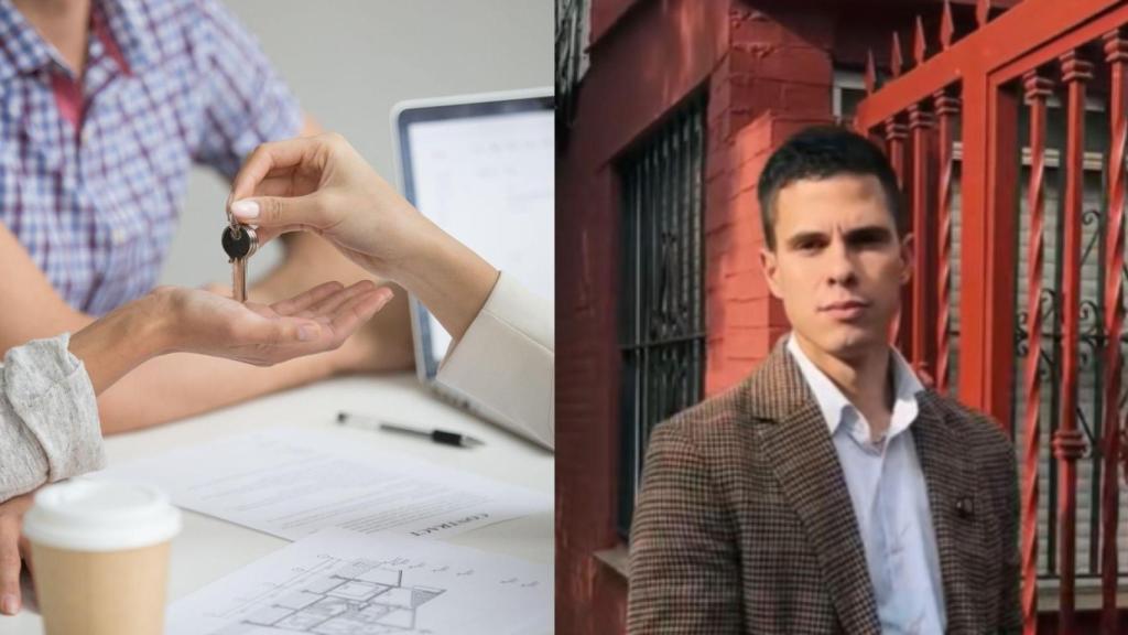Montaje con una imagen de archivo de una vivienda comprada y una imagen de José Ruiz Bautista.