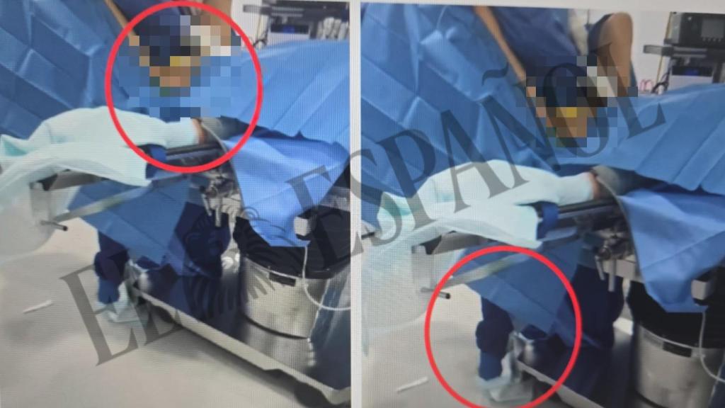 El doctor David en dos fotogramas del vídeo tomado por la auxiliar de clínica que ha declarado en el juzgado.