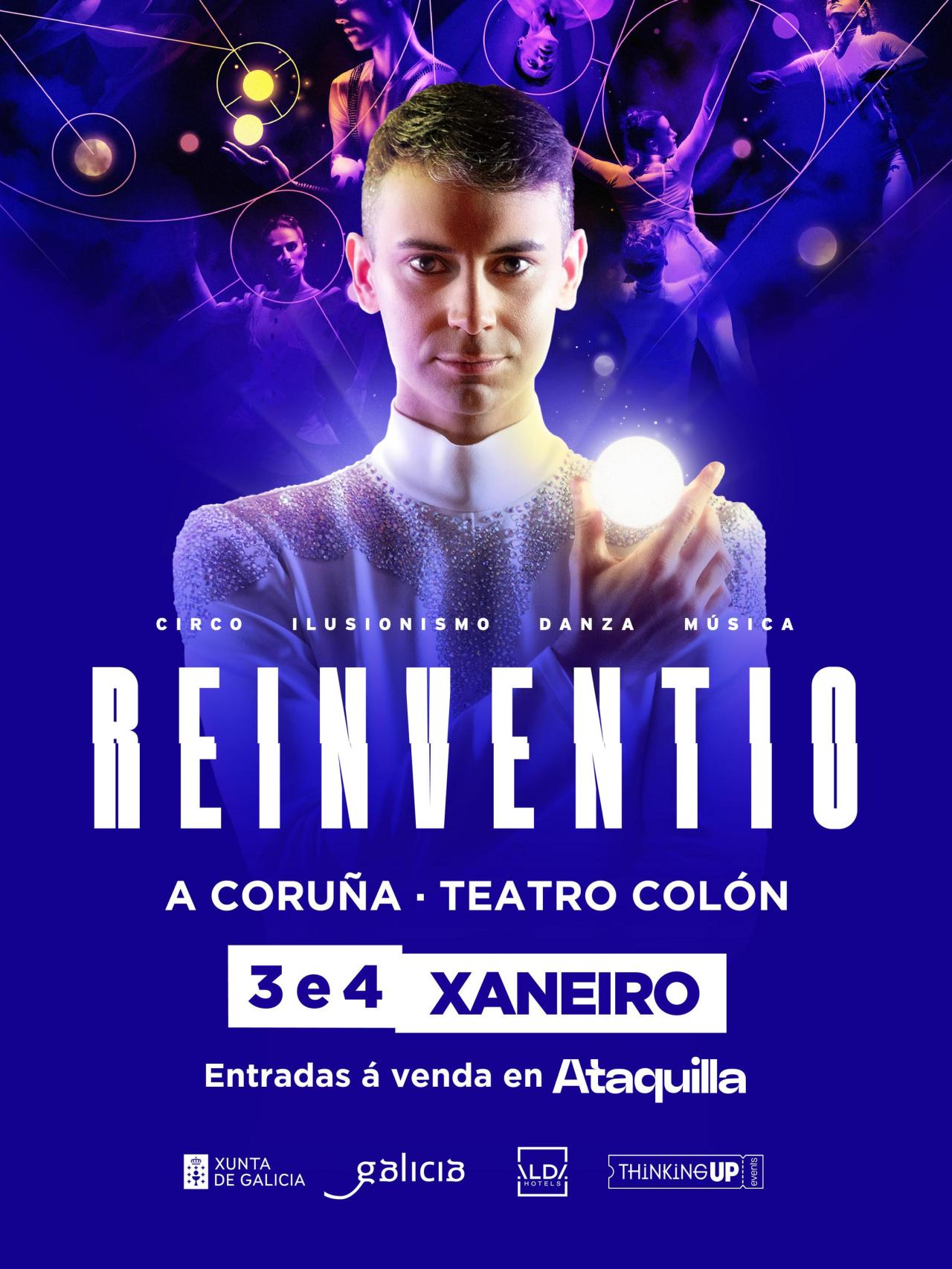 Cartel de 'Reinventio' en A Coruña.