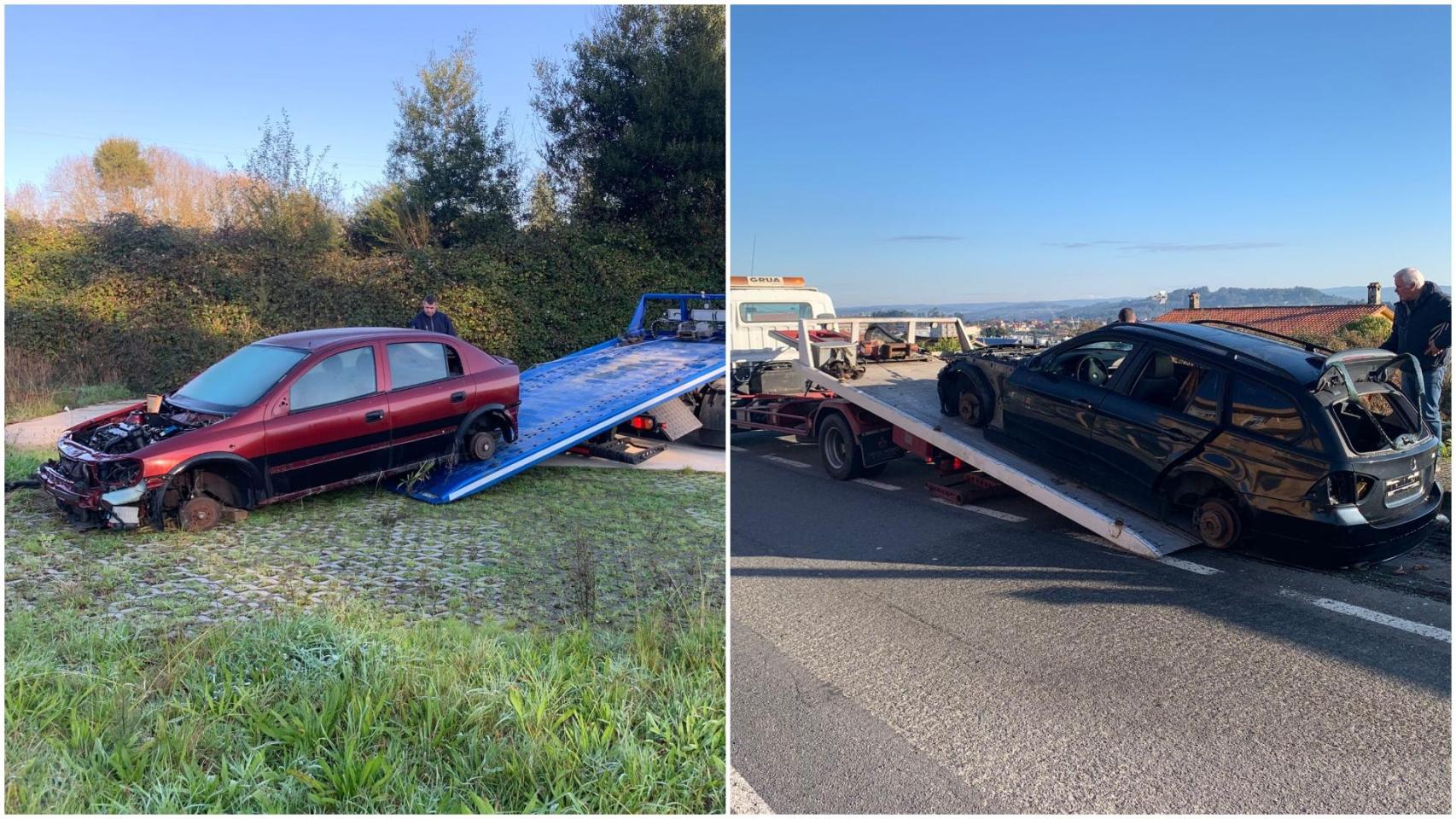 Carral (A Coruña) retira dos coches abandonados.