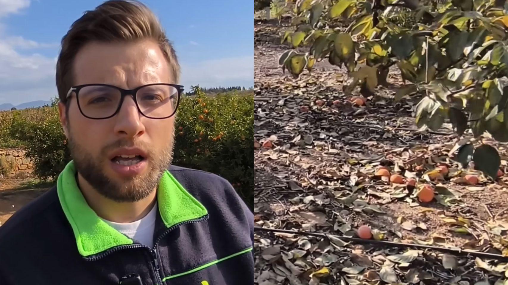 Salvador, agricultor, en un montaje de El Español