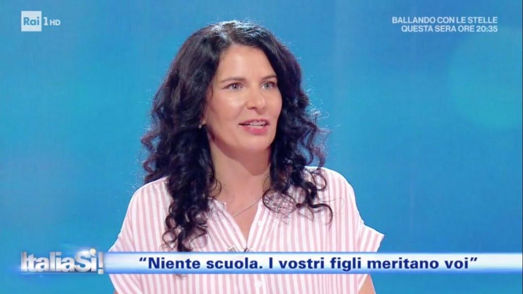 Erika di Martino durante una entrevista en Italia.