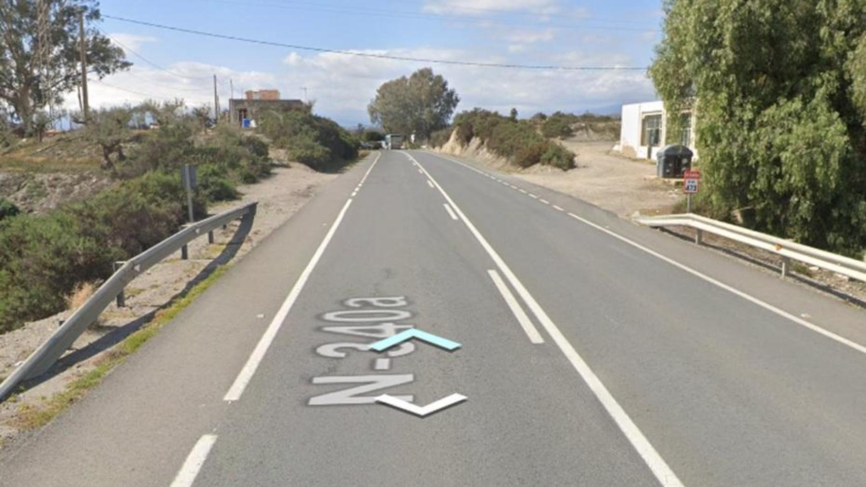 Imagen de la carretera donde ha ocurrido el accidente mortal.