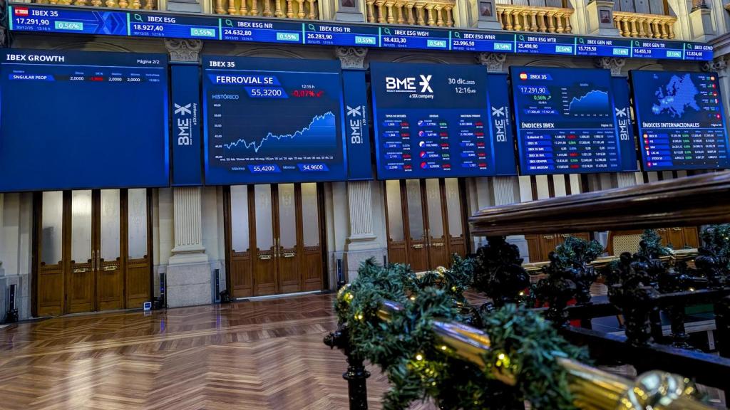 Panel de la bolsa de Madrid