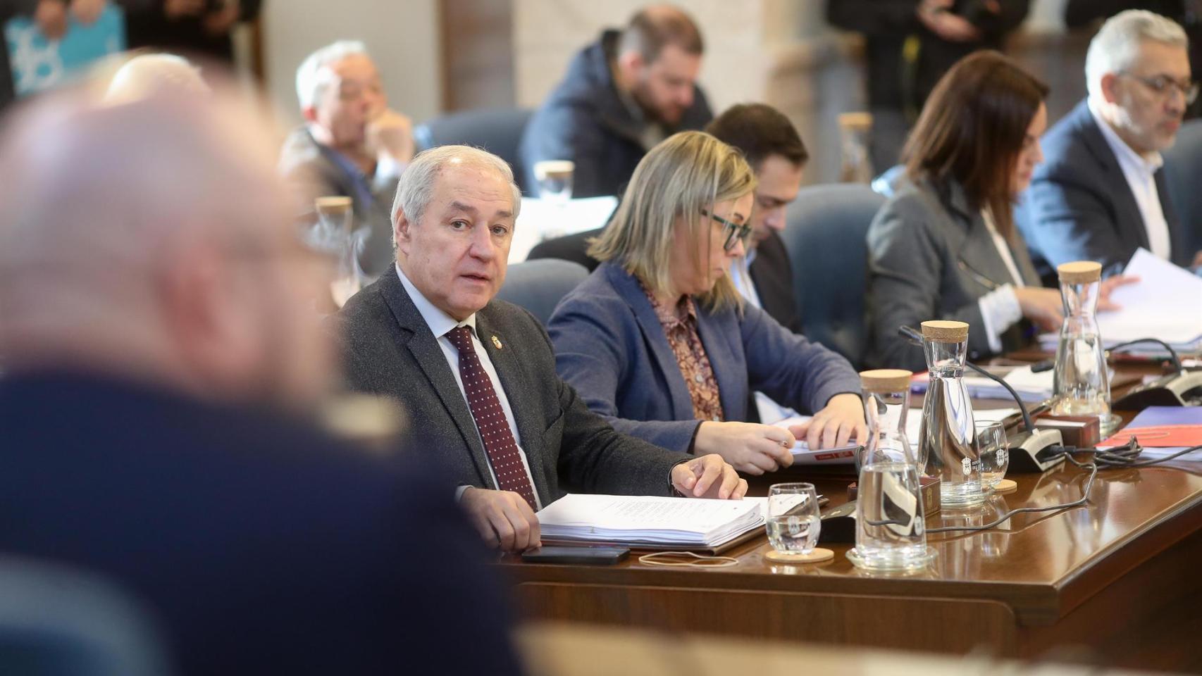 El hasta ahora presidente de la Diputación de Lugo, José Tomé, durante un pleno de la Diputación de Lugo.