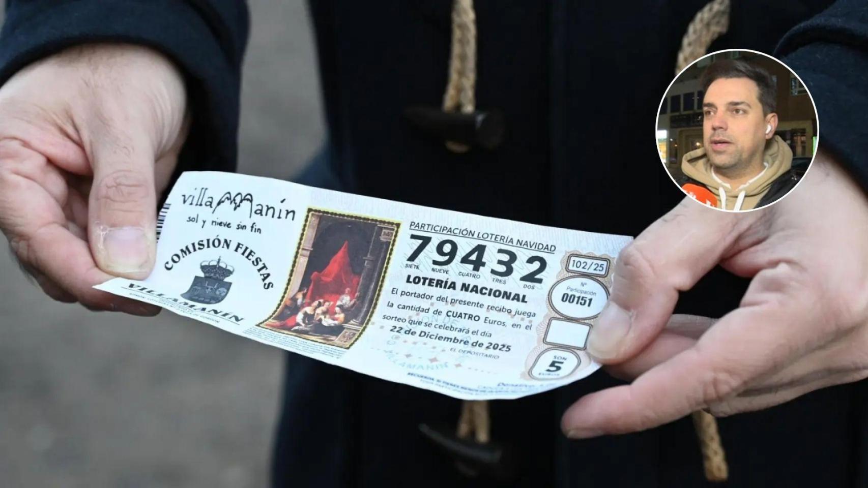 Montaje con imágenes de Antonio Urdiales y de una participación de Lotería.