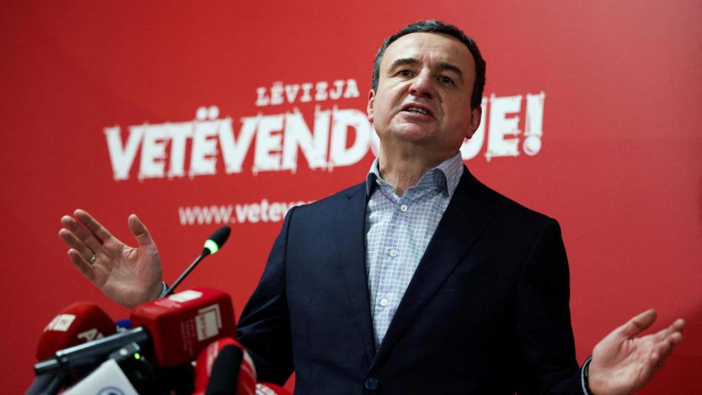 El primer ministro de Kosovo y líder del movimiento Vetëvendosje, Albin Kurti.