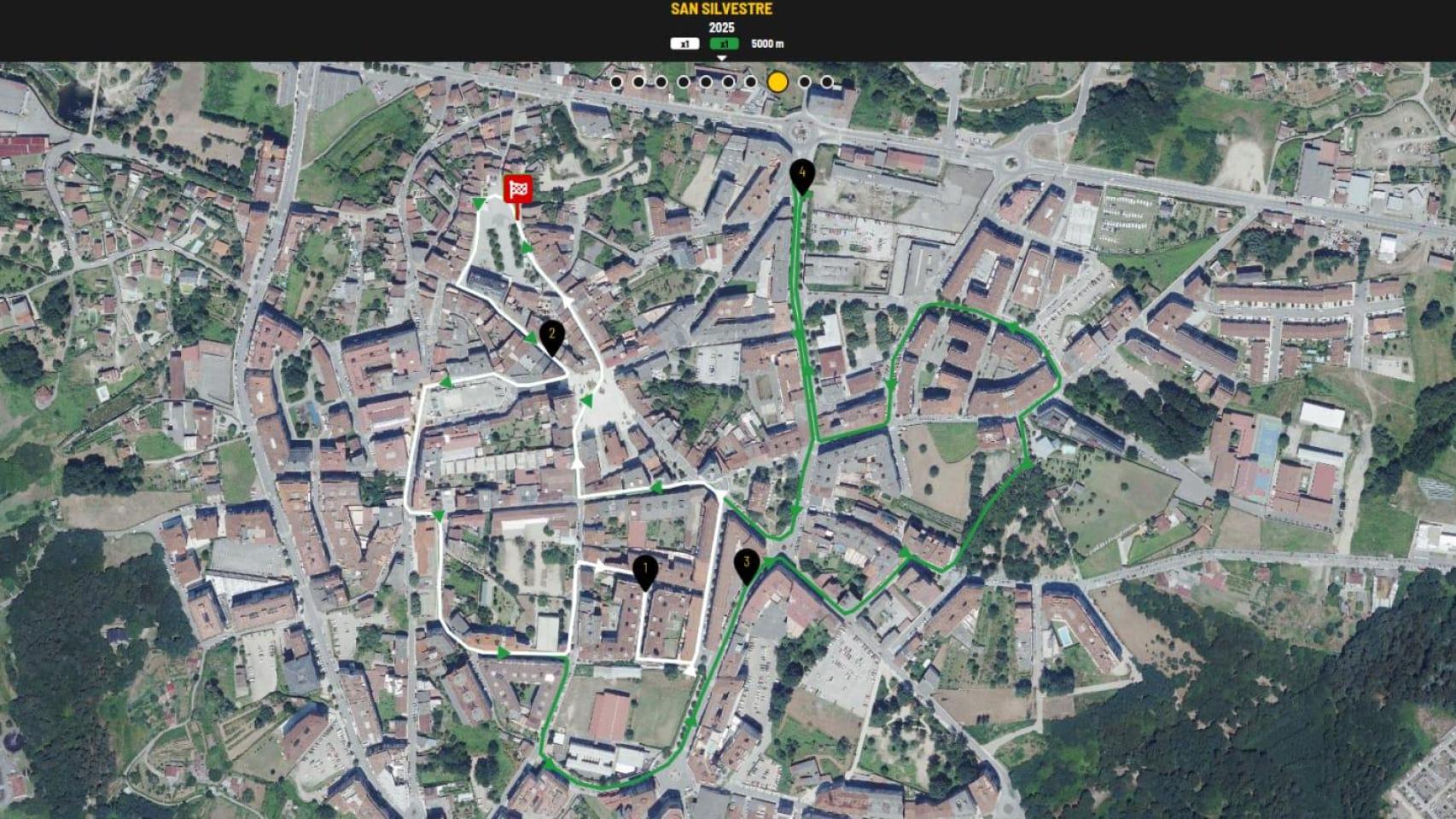 Mapa de la San Silvestre Solidaria de Ponteareas