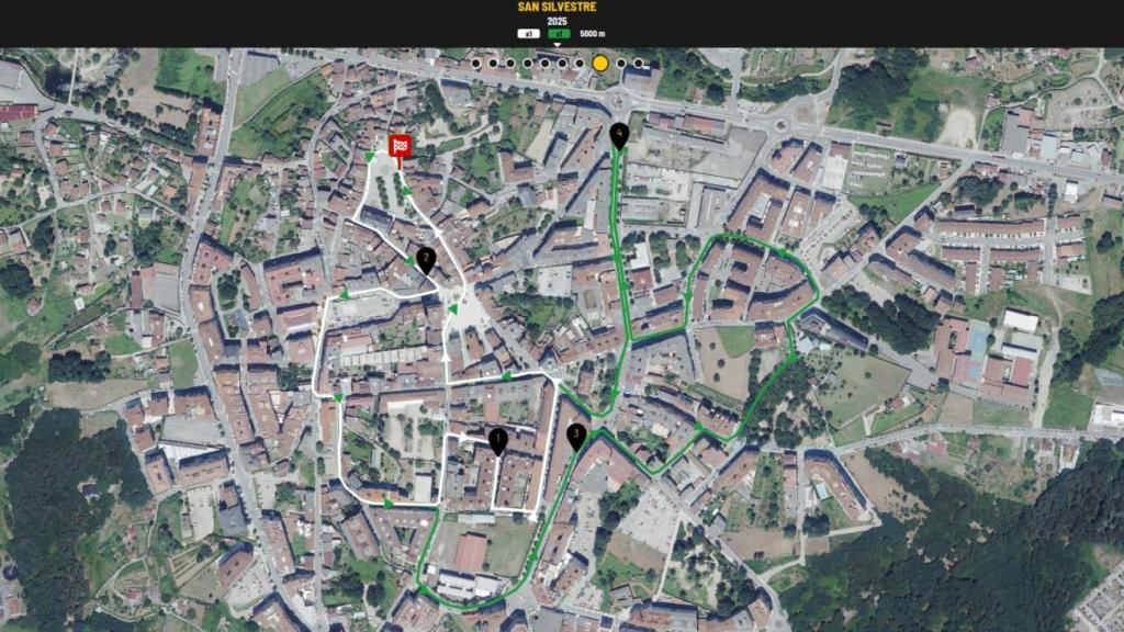 Mapa de la San Silvestre Solidaria de Ponteareas