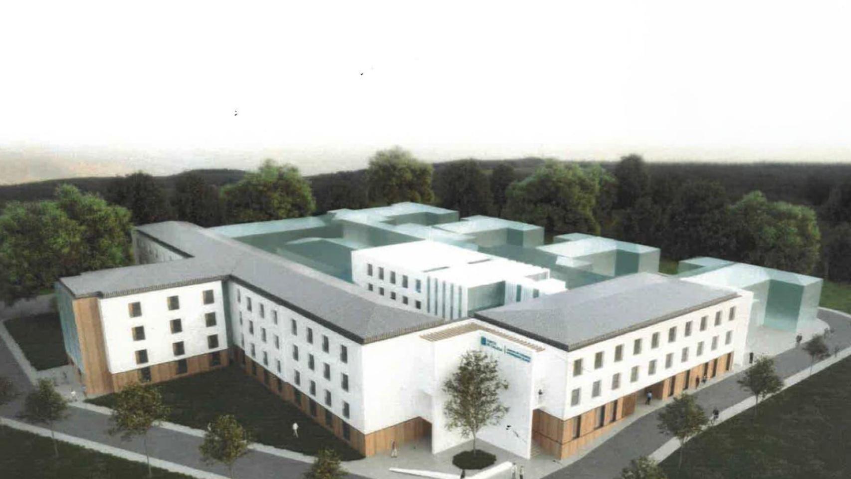 Infografía del nuevo centro de salud de Mos (Pontevedra)