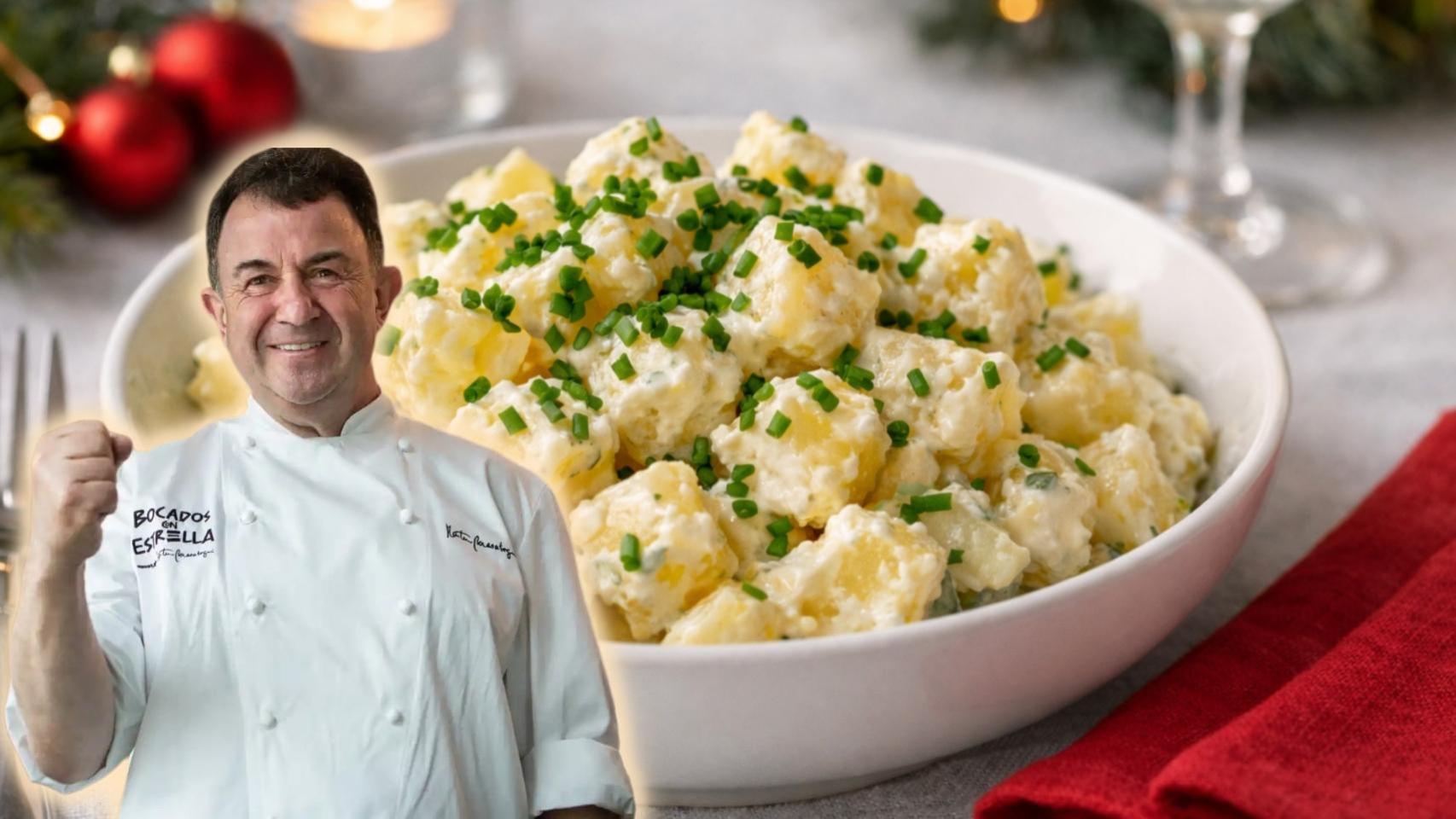 Martín Berasategui y una ensalada de patatas en un montaje de El Español