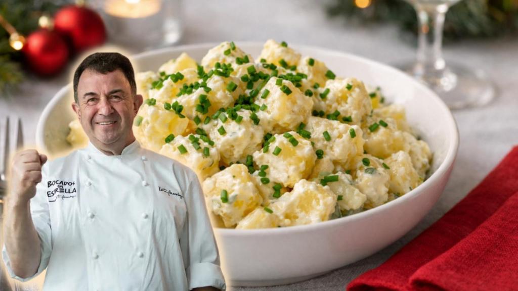 Martín Berasategui y una ensalada de patatas en un montaje de El Español