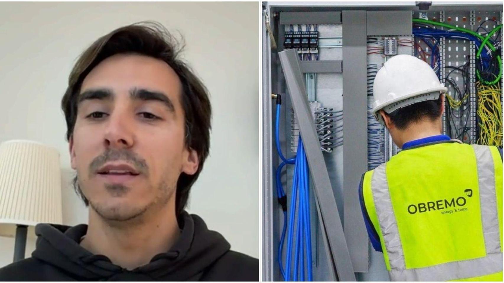 Montaje de Nicolás Miñones y un electricista.