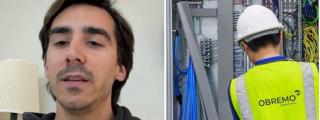 Montaje de Nicolás Miñones y un electricista.