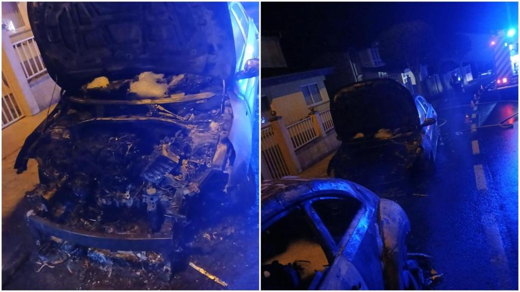 Arde de madrugada un coche en Montrove, en Oleiros (A Coruña)
