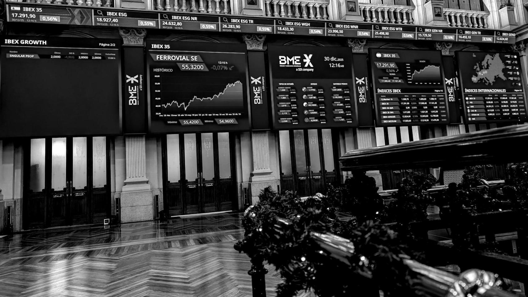 Panel de la bolsa de Madrid