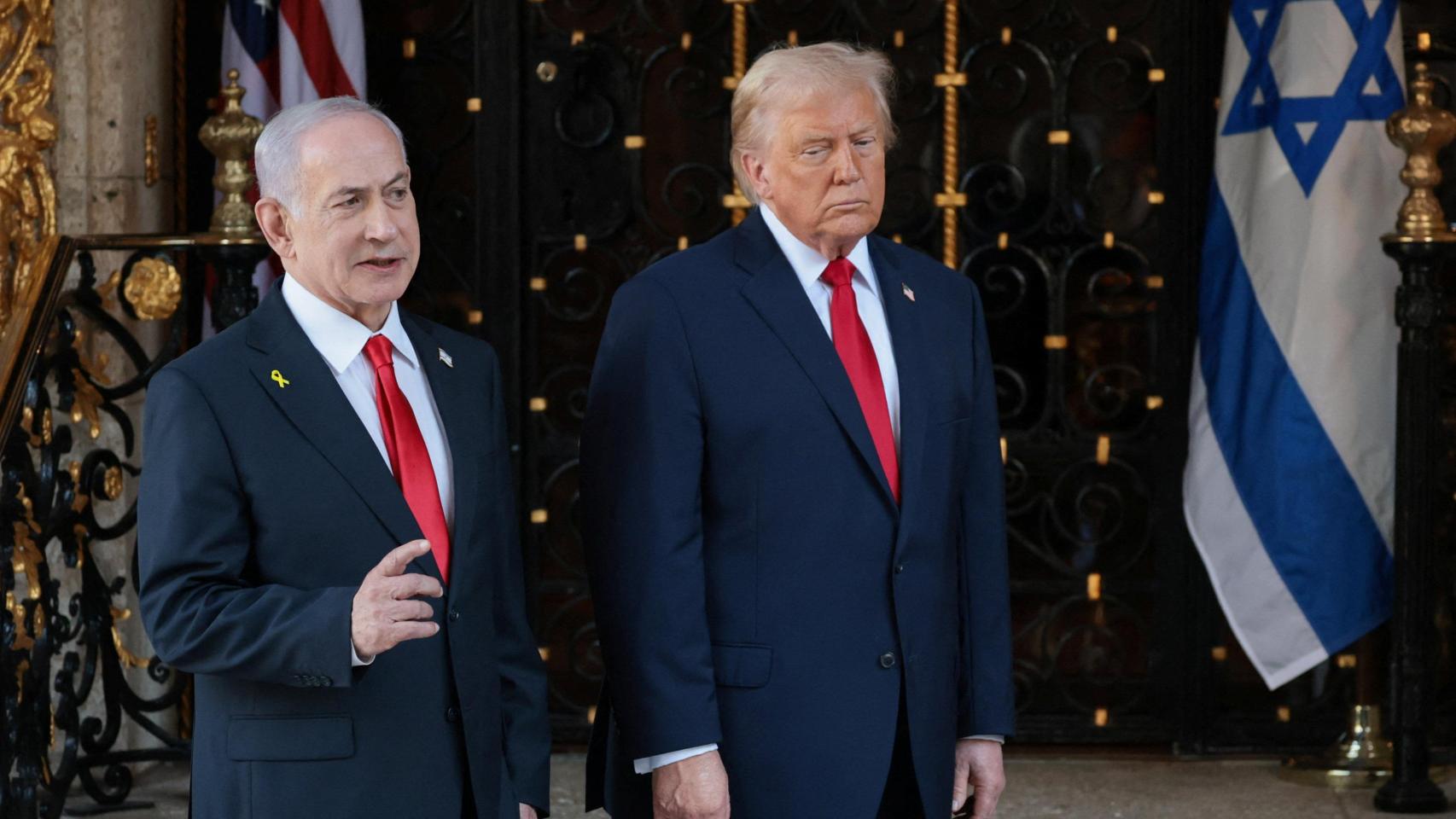 Netanyahu junto a Trump en su resort de Mar-a-Lago.