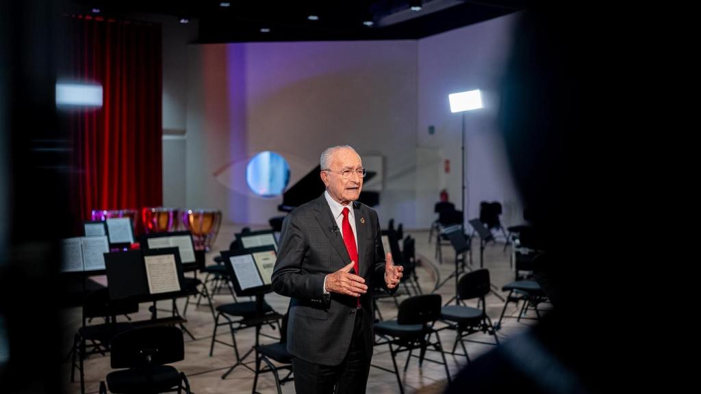 Francisco de la Torre ha dado su discurso desde la nueva sede de la Orquesta Filarmónica de Málaga.