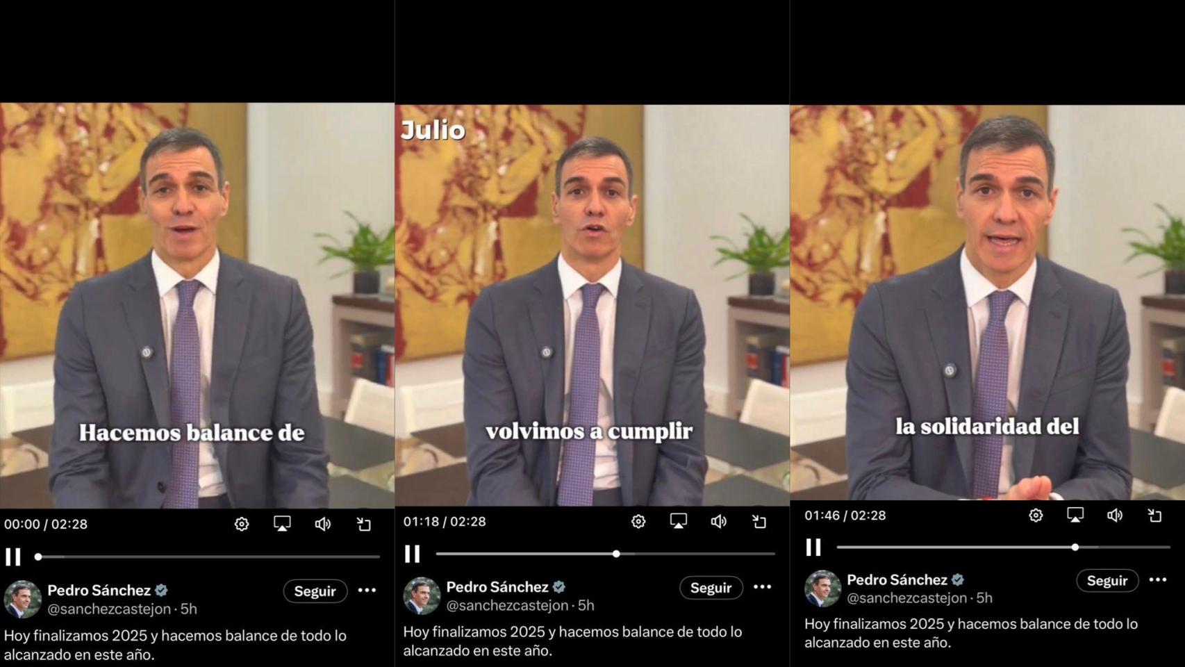 El presidente del Gobierno, Pedro Sánchez, durante su balance del año 2025.