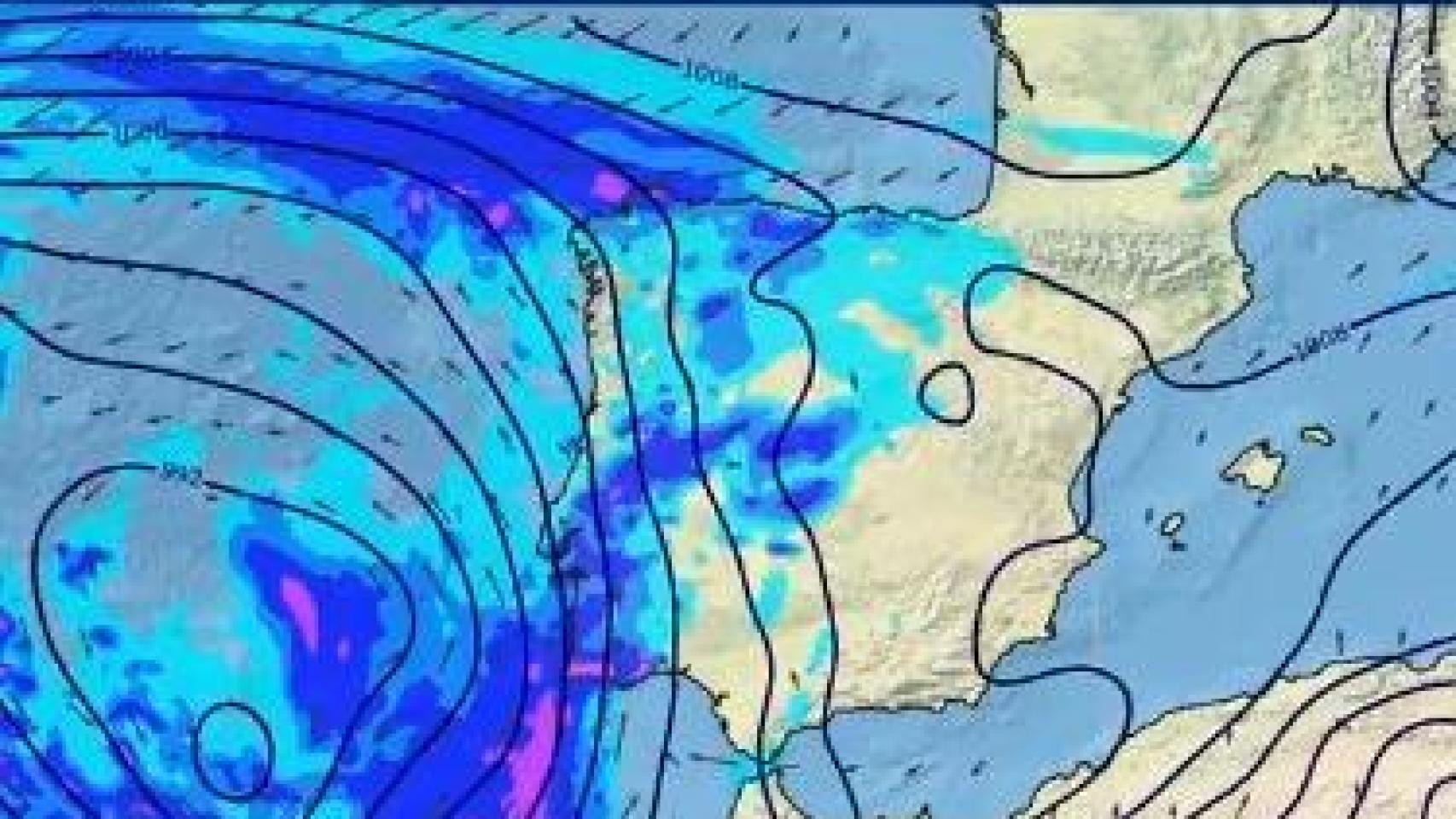 Mapa de precipitaciones acumuladas