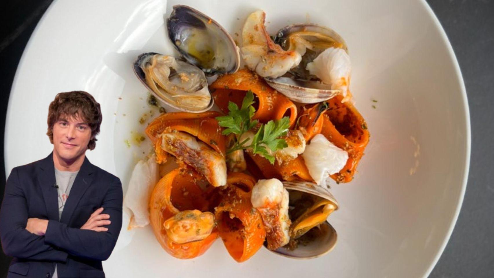 El plato de pasta de Jordi Cruz a partir de 'sobras navideñas'.