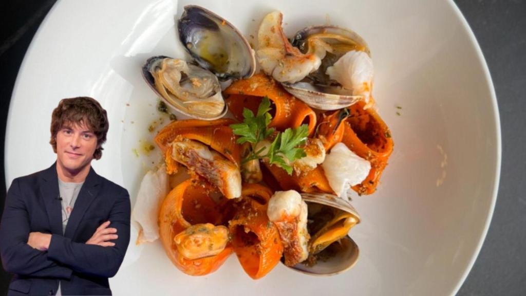 El plato de pasta de Jordi Cruz a partir de 'sobras navideñas'.