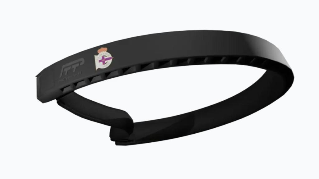 La cinta de Protecktho personalizad con el escudo del Deportivo de La Coruña.