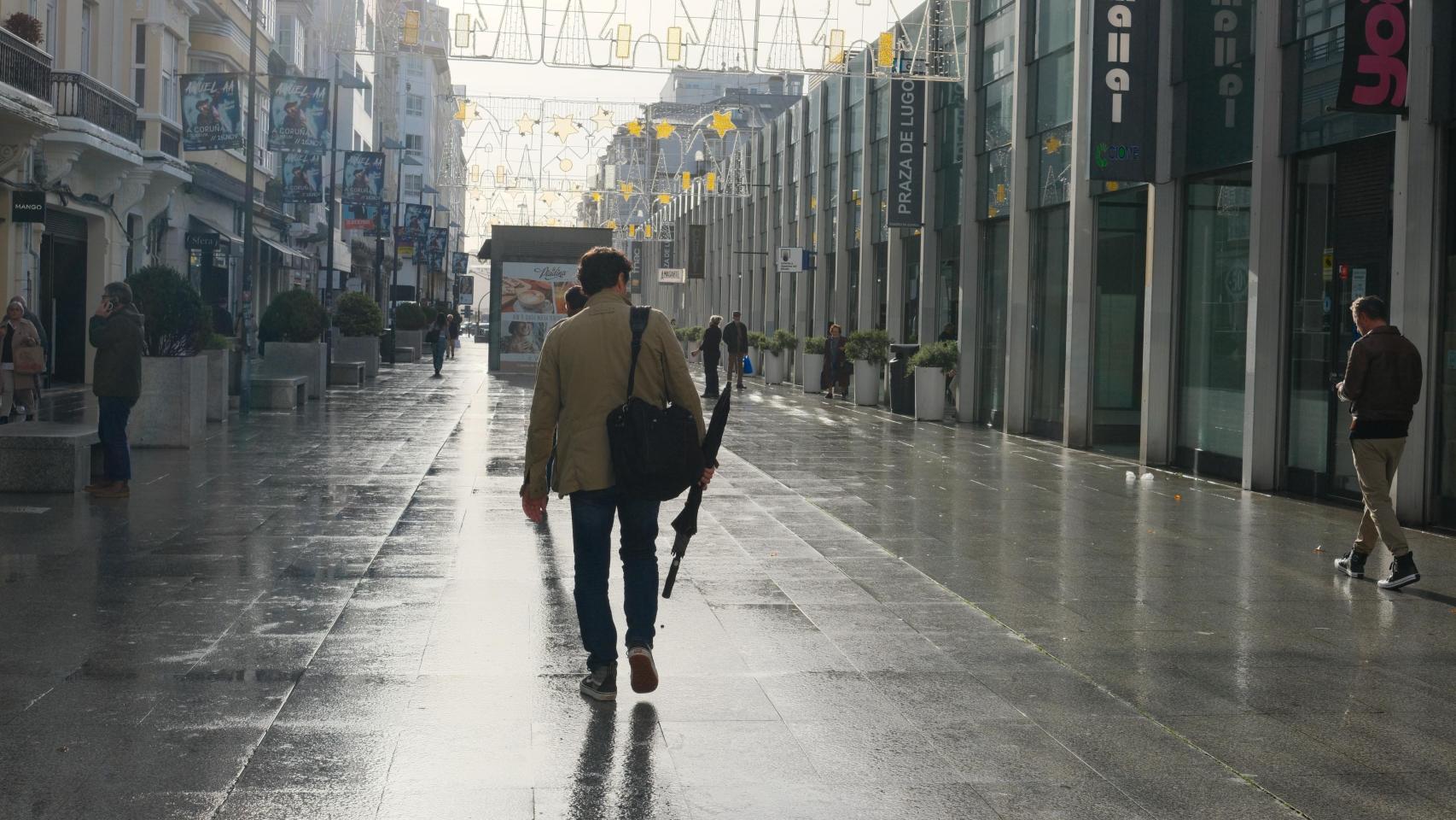 Imagen de archivo de un día de lluvia en A Coruña.