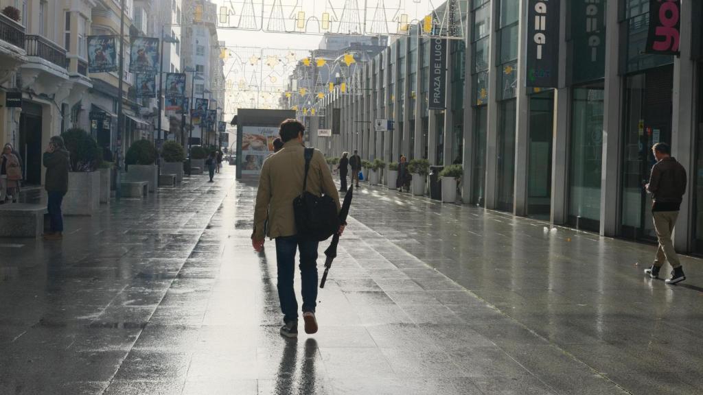 Imagen de archivo de un día de lluvia en A Coruña.