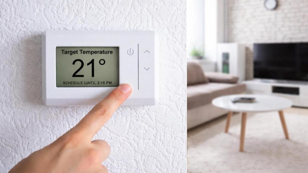 Una persona encendiendo la calefacción.