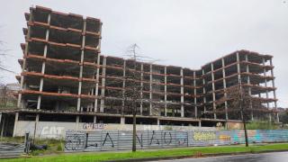 Esqueleto urbanístico de la avenida de Finisterre de A Coruña, entre A Fontenova y Agrela.