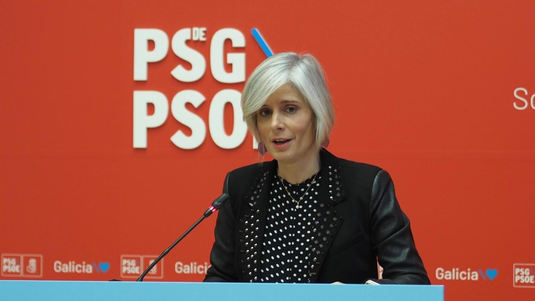 La diputada del PSdeG Patricia Iglesias en rueda de prensa.